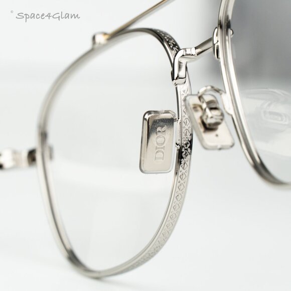Dior Women Eyeglasses Matte Silver Gold Round CD DIAMONDO R2U F200 BRAND NEW - Picture 6 of 8